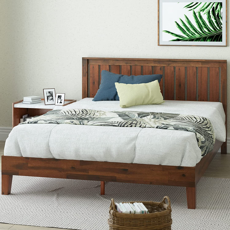 With Headboard / Wood Slat Support /