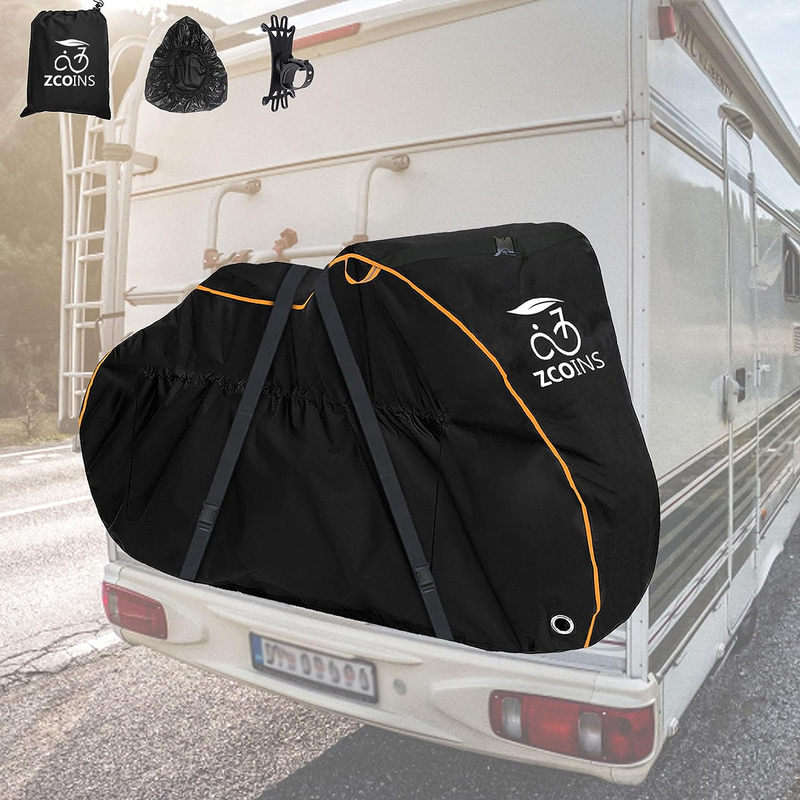 Bike Cover for Transport on Rack, 600D Oxford Heavy Duty Waterproof Bike Cover F