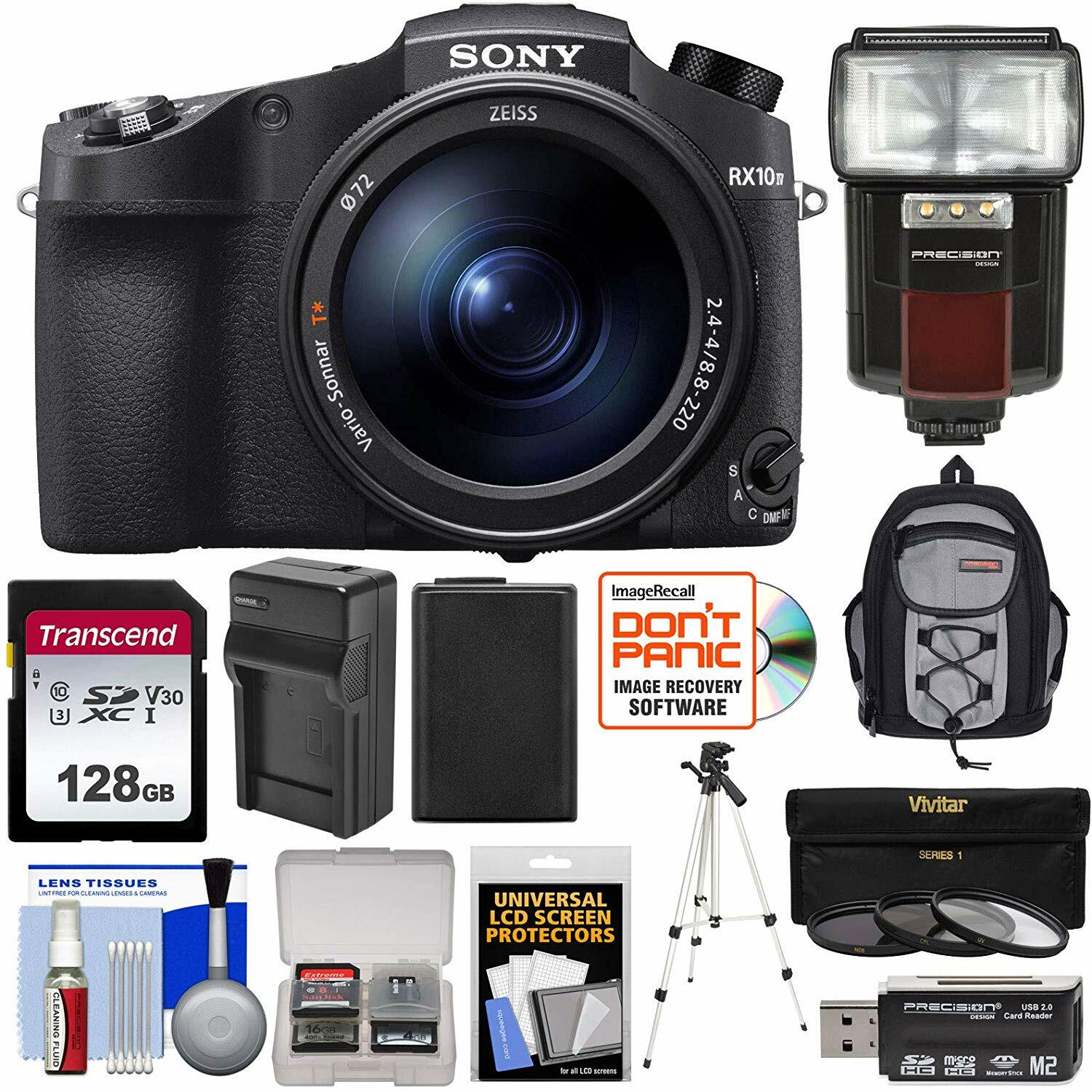 Sony Cyber-Shot DSC-RX10 IV 4K Wi-Fi Digital Camera with 128GB Card