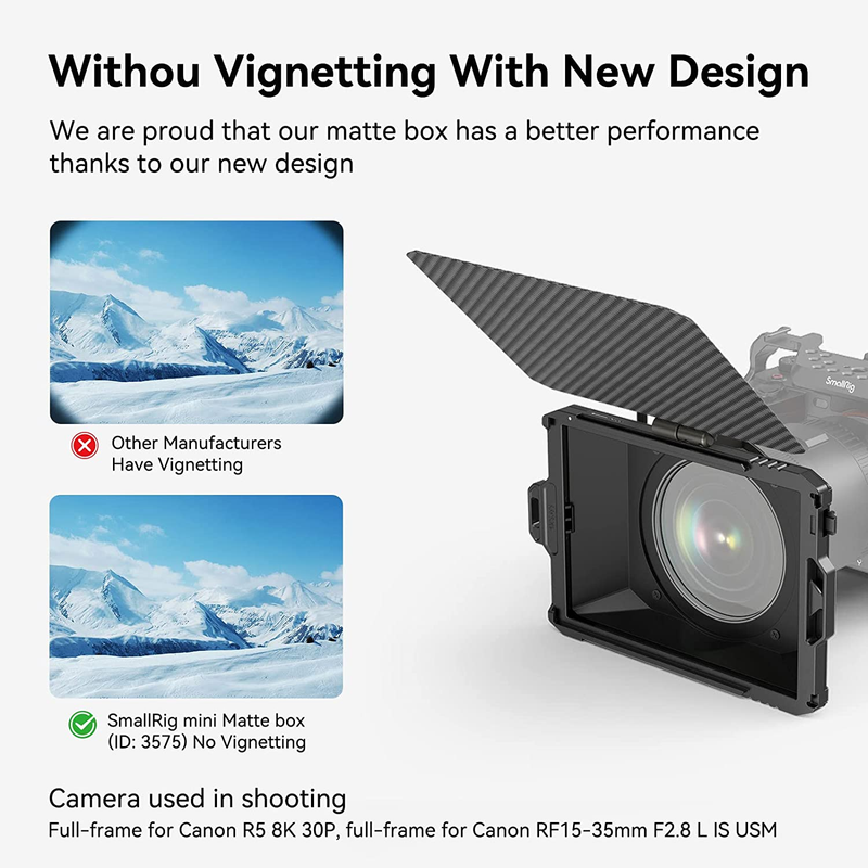 Mini Matte Box Lite with Top Flag for DSLRs and Mirrorless Cameras, Compatible w