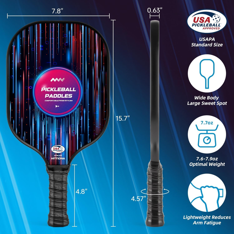 Pickleball Paddles - Fiberglass Pickleball Paddles Set of 2, USAPA Approved Pick