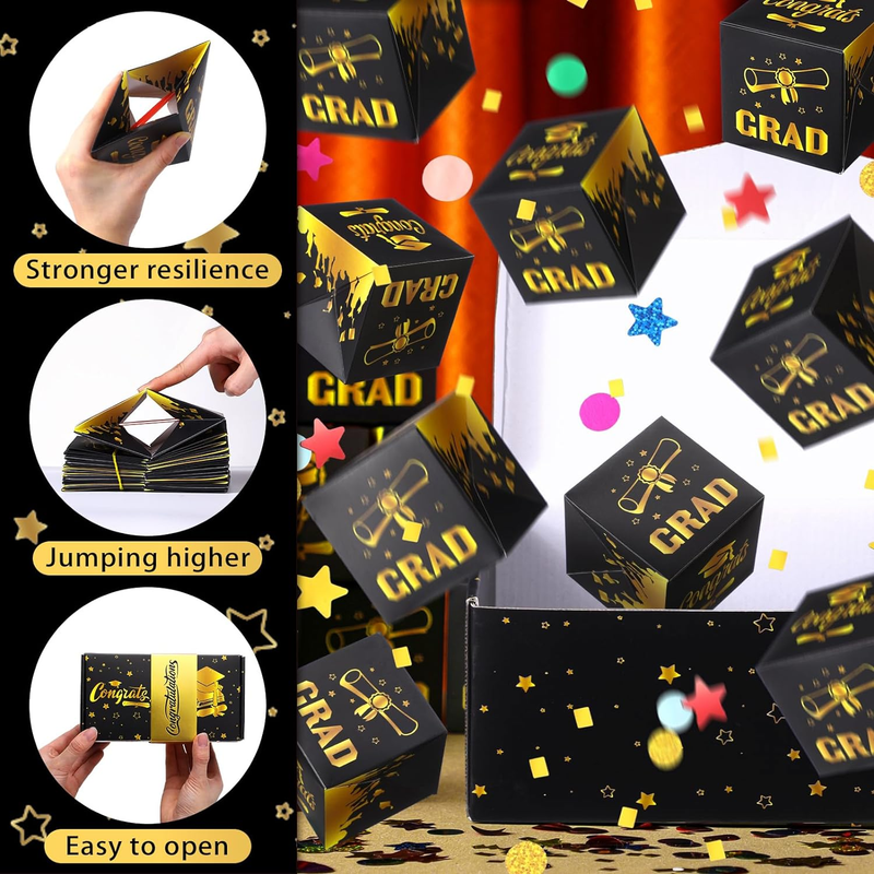 12 Pcs Graduation Exploding Money Gift Boxes Folding Bounce Gift Box ...