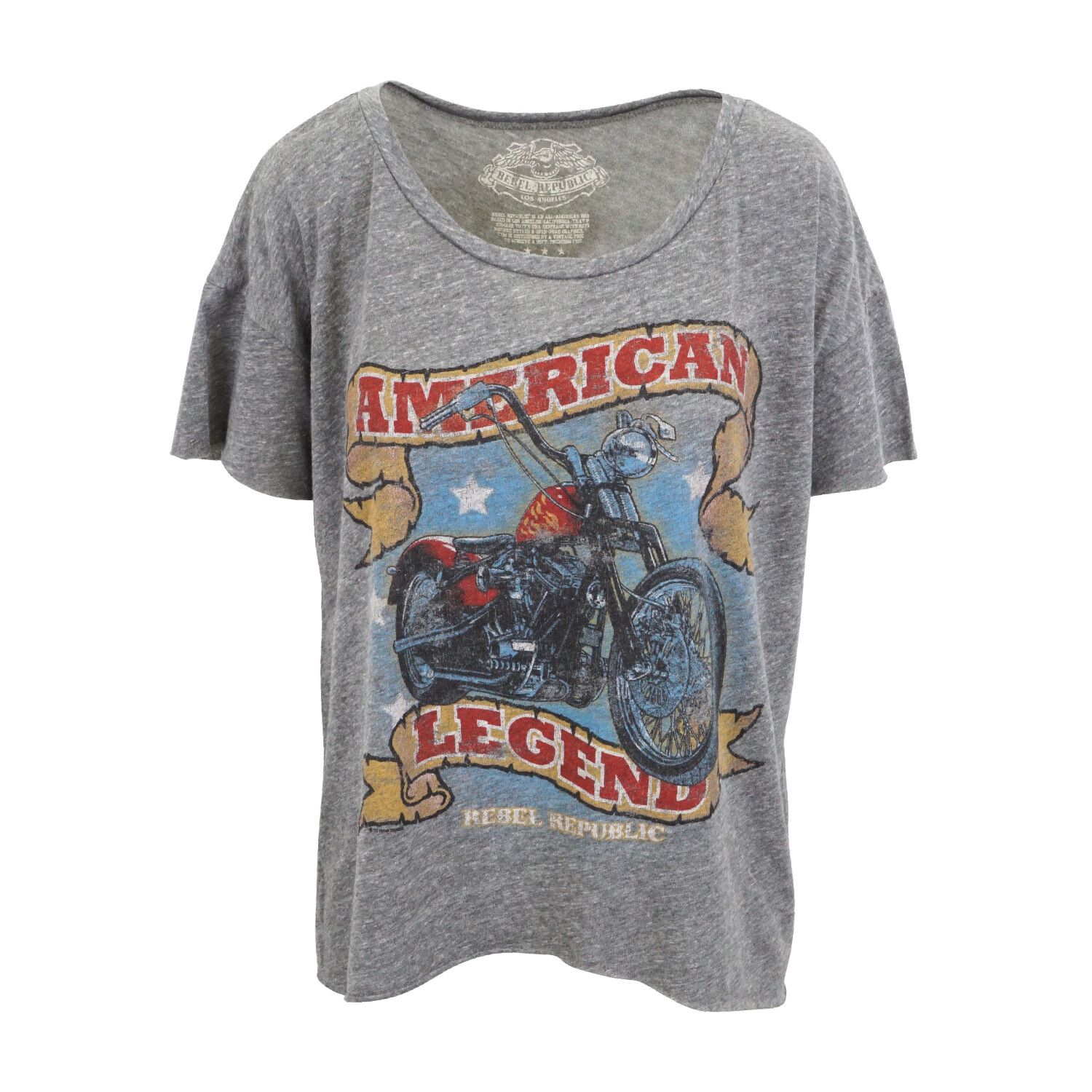 

ЖЕНСКИЙ СЕРЫЙ УКОРОЧЕННЫЙ ТОП REBEL REPUBLIC AMERICAN LEGEND СЕРЫЙ, Grey