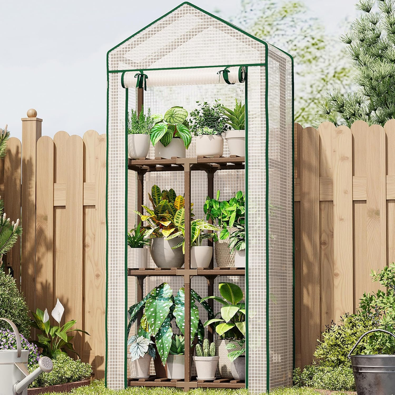 23 X 17 X 54-Inch Mini Greenhouses for Outdoors Portable Green