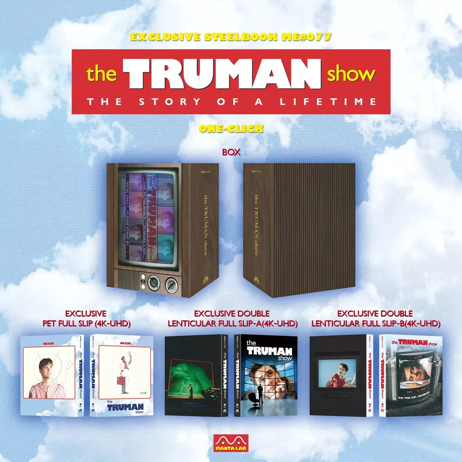 Truman Show 4K Steelbook One Click Manta Lab RARE 600 ME#77