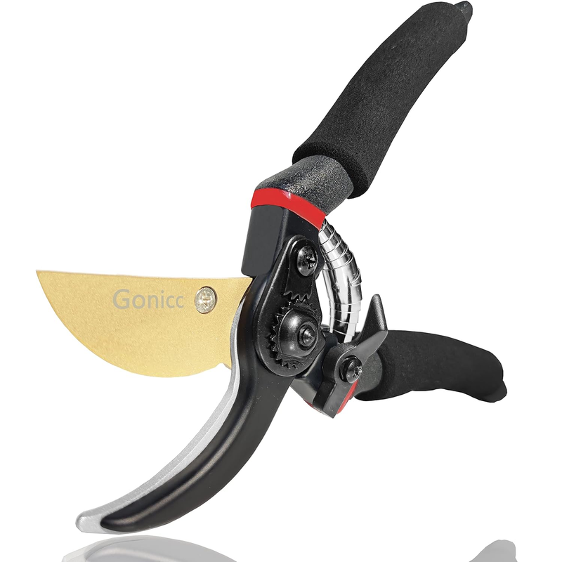 8" Professional Premium Titanium Bypass Pruning Shears (GPPS-1003), Hand Pruners