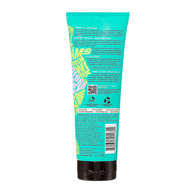 Born to Repair Sulfate-Free Nourishing Shampoo for Curly Hair, Made with Shea Bu