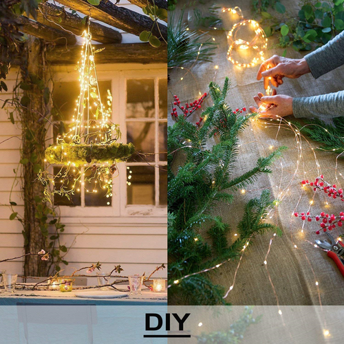 Plant Hanger Decorative Fairy Lights 2 Pack, Geometric Wall Hanging Planter Home