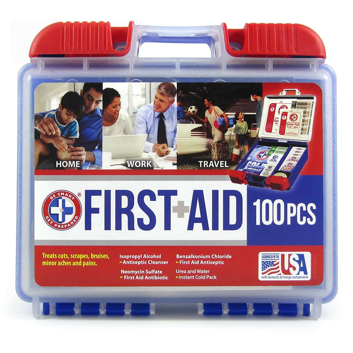 100 Piece First Aid Kit Emergency Medical Survival Bag Travel Home Car Camping