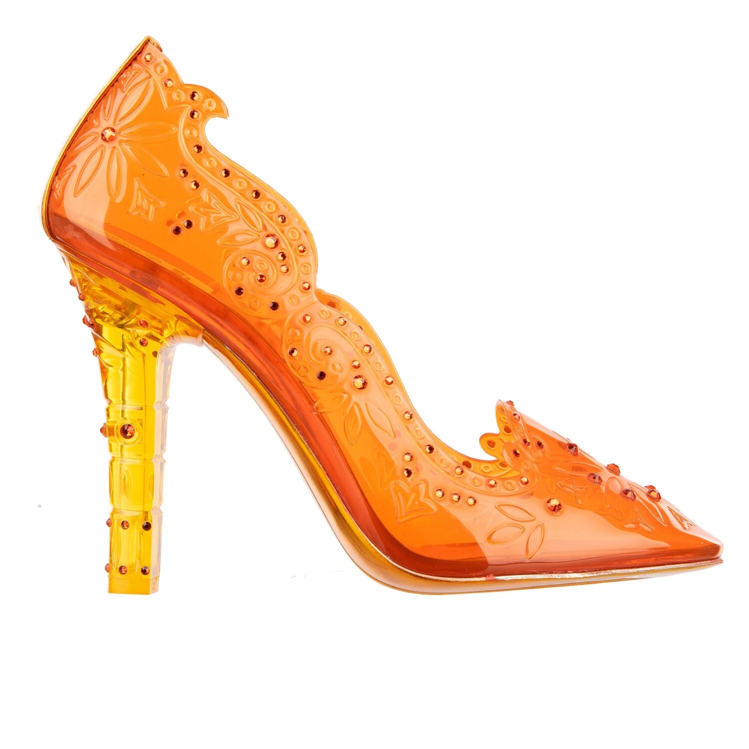 Туфли-лодочки Dolce & Gabbana Crystal Cinderella на прозрачном оранжевом каблуке 38 UK 8