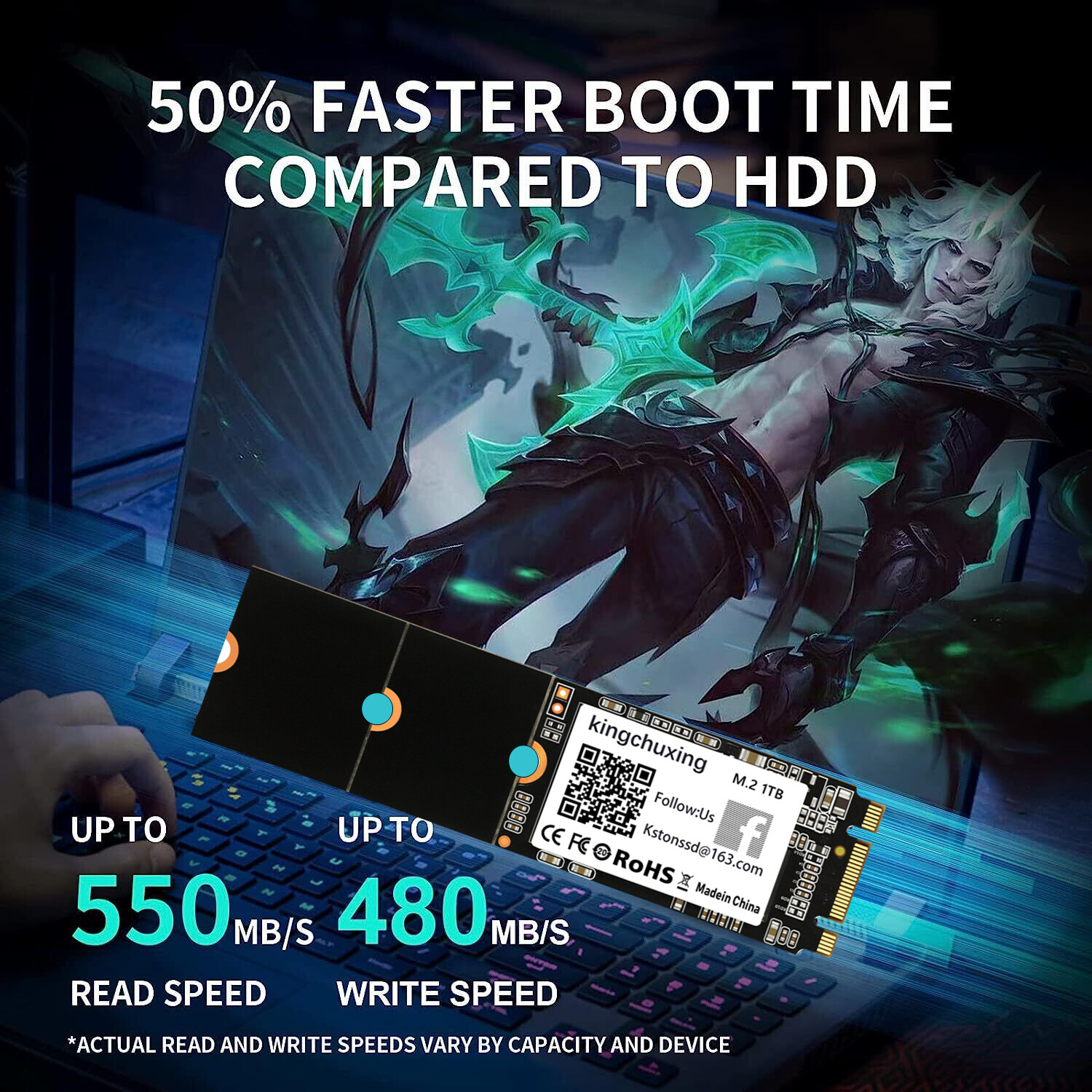 Kingchuxing M.2 NGFF SSD 128GB 256GB 512GB 1TB Solid State Drive Laptop Desktop