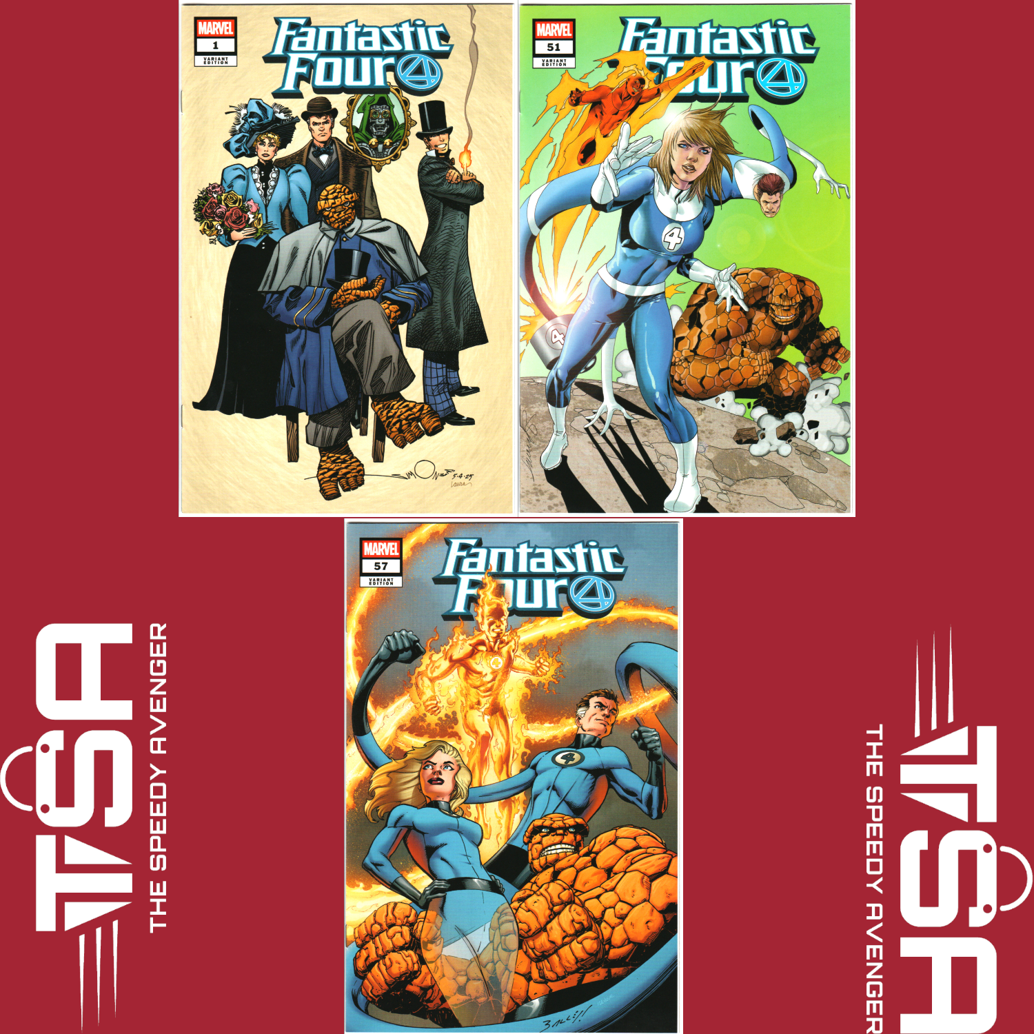 FANTASTIC FOUR #1 #51 #57 Whatnot Trading Pack Trade Facsimile Variants Ltd 3000