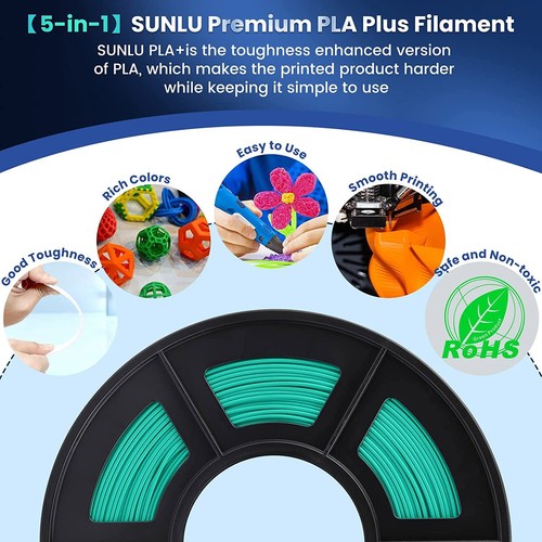 SUNLU 1KG PLA PLUS 3D Printer Filament 1.75mm PLA+ 2.2LBS For FDM 3D Printers