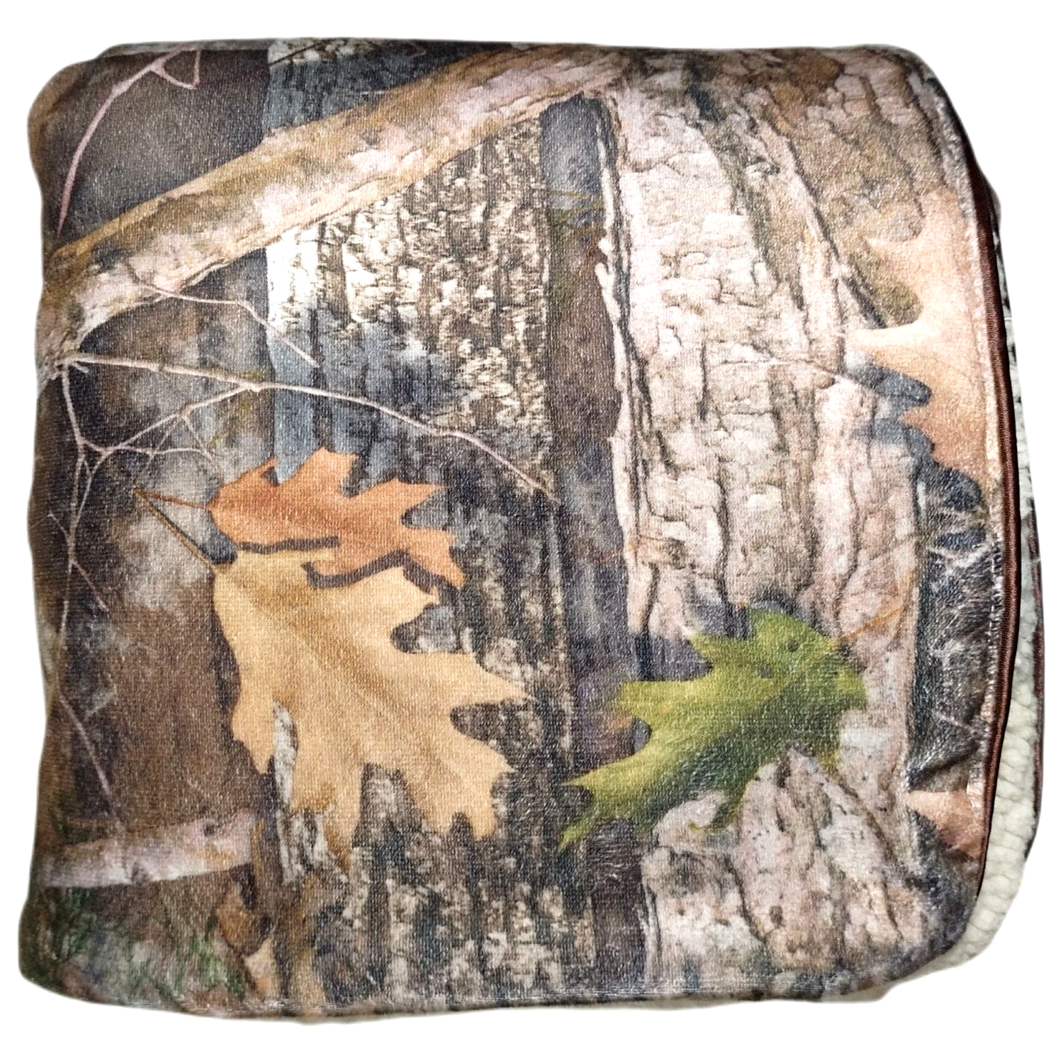 Beige Sherpa Cream Hunting Tree Leaf