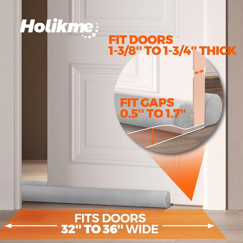 Door Draft Stopper Weather Stripping Window Breeze Blocker Adjustable Door Sweep