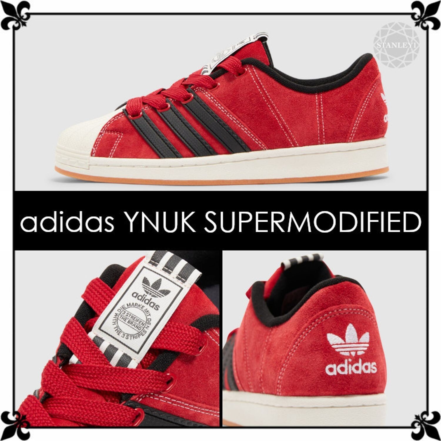 Adidas x YNuK Superstar Supermodified Power Red Black White IE2176 Men 10.5 Shoe Adidas x YNuK Superstar Supermodified Power Red Black White IE2176 Men 10.5 Shoe