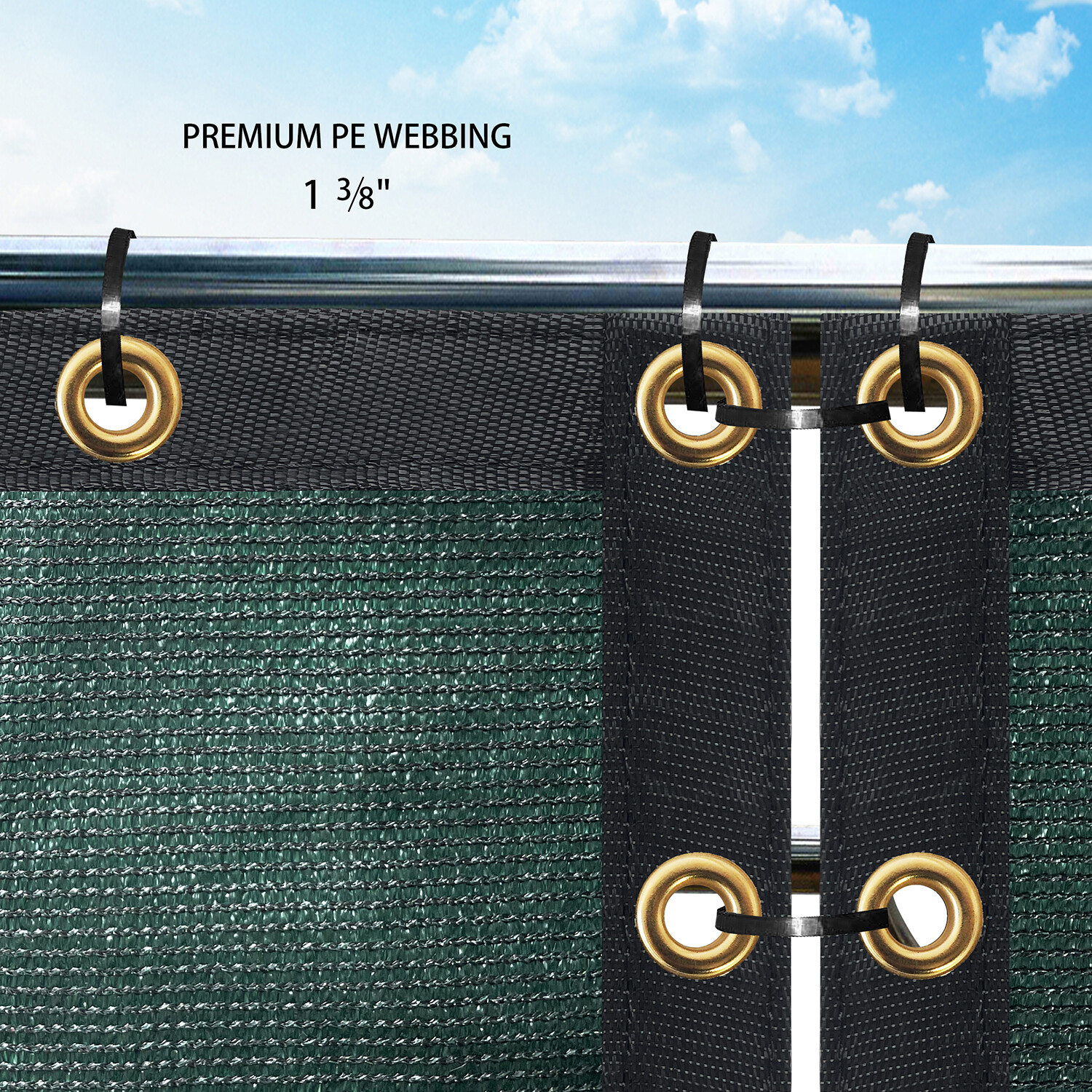 Houssity 8 FT  Green Privacy Screen  for Chain Link Fence Carport Garden Farm