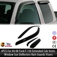 For 04-08 Ford F-150 Extended Cab Vents Deflectors Sun Rain Guards Window Visors