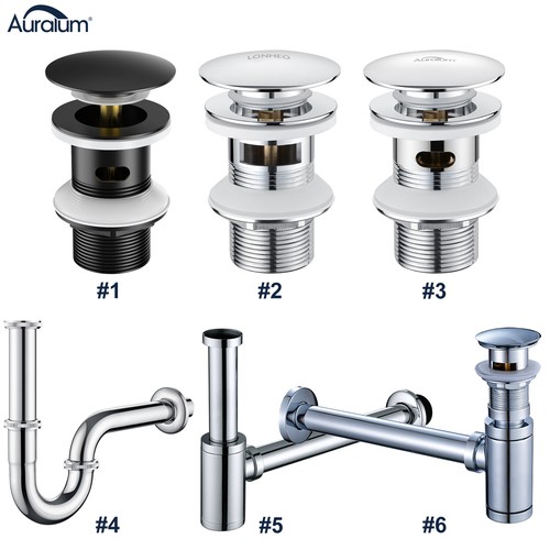 Sifon Siphon Pop Up Ablaufventil Waschbecken Abfluss Ablaufgarnitur mit Überlauf
