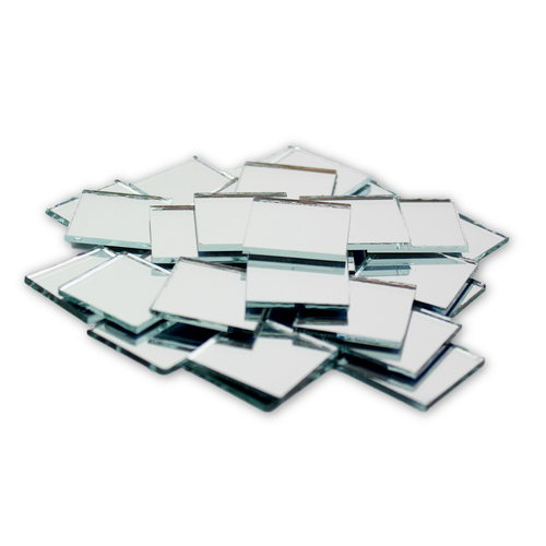 1 inch Small Mini Square Craft Mirror 25 Pieces Mirror Mosaic Tiles