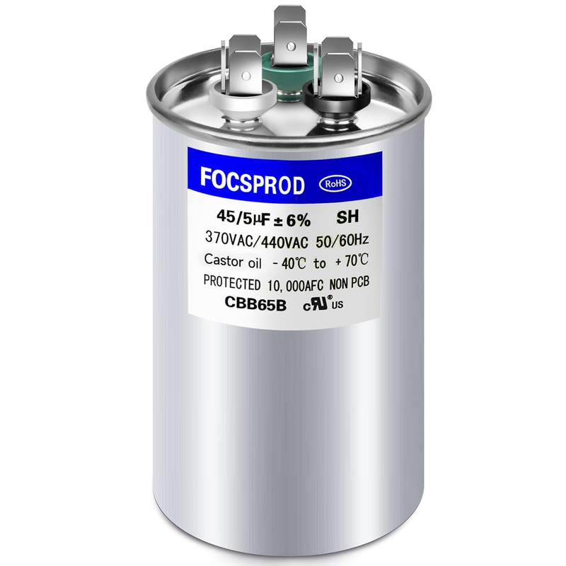 45+5 Uf 370V/440V CBB65B AC Capacitor for HVAC AC Unit Fan Motor