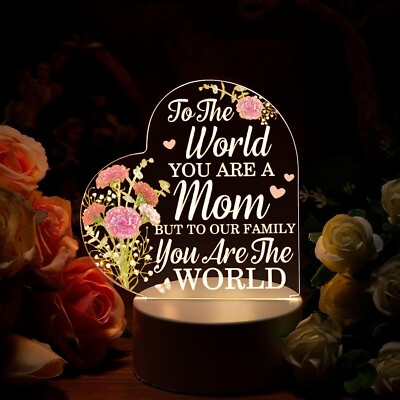 Mothers Day Gift For Mom Him Her Wife Woman Girlfriend LED Light Heart Birthday