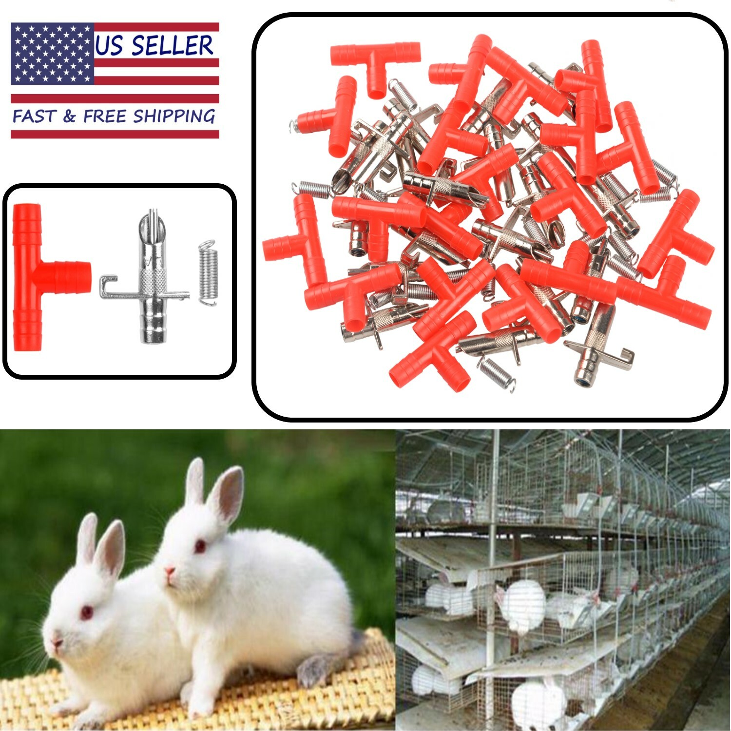 20pc Rabbit Water Nipple Drinker Feeders Bunny ...