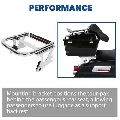 King Tour Pack Trunk Mount Rack For Harley Road King Street Electra Glide 97-08