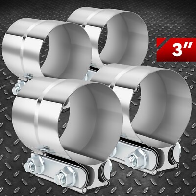 4шт 3 Втулки для зажима выхлопной трубы глушителя с кольцевым соединением из нержавеющей стали T304