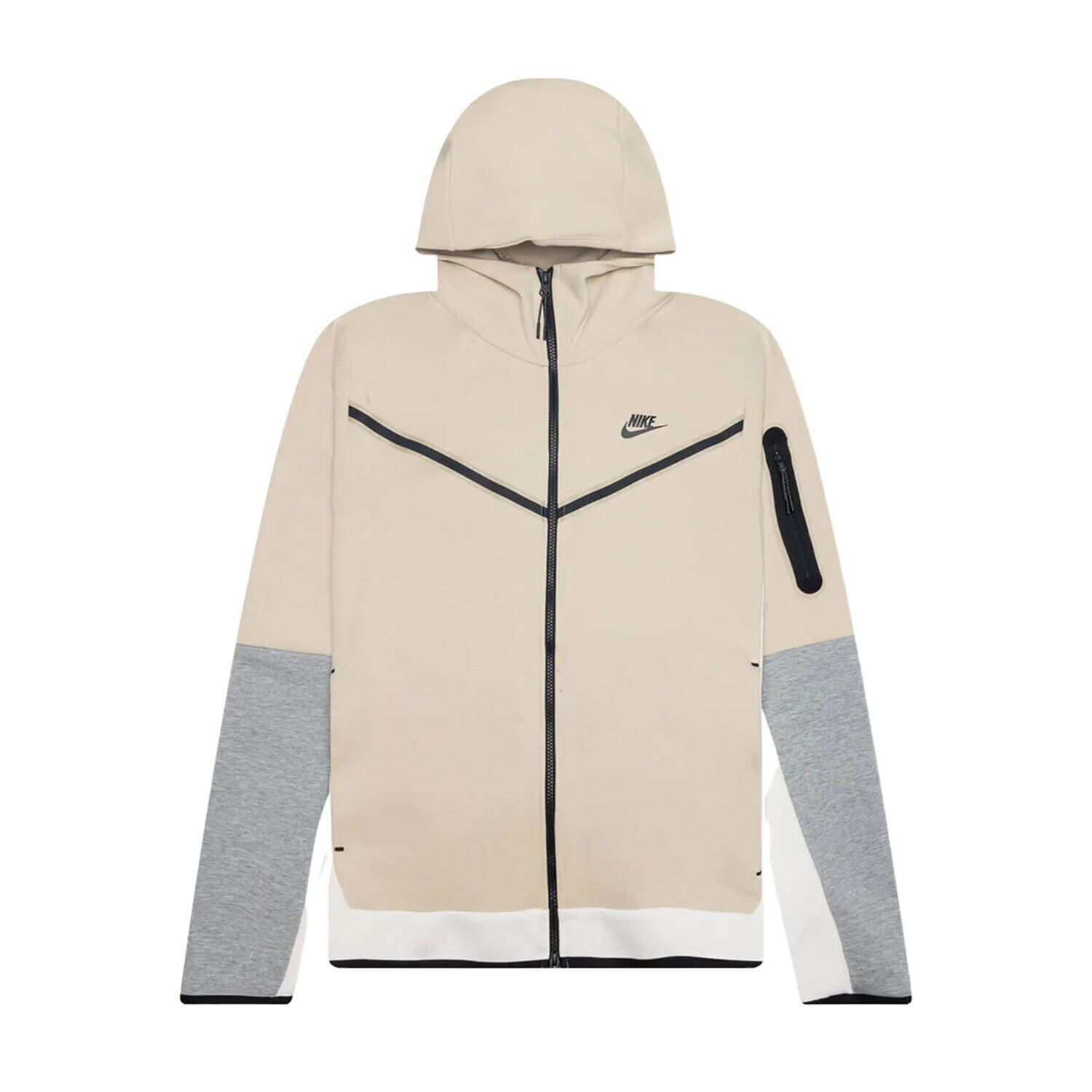 Мужская толстовка Nike Tech Fleece Windrunner из ротанга кремового цвета Phantom Grey CU4489-206 3XL