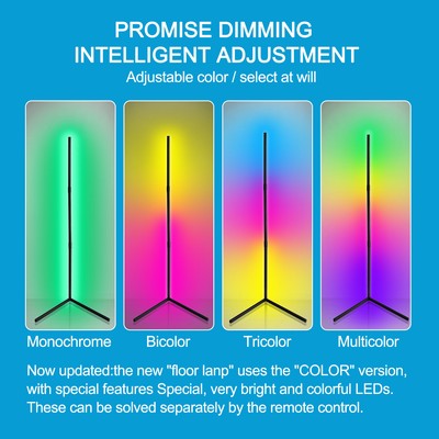 LED Design Stehlampe Ecklampe Deckenfluter Stehende RGB mit Fernbedienung 