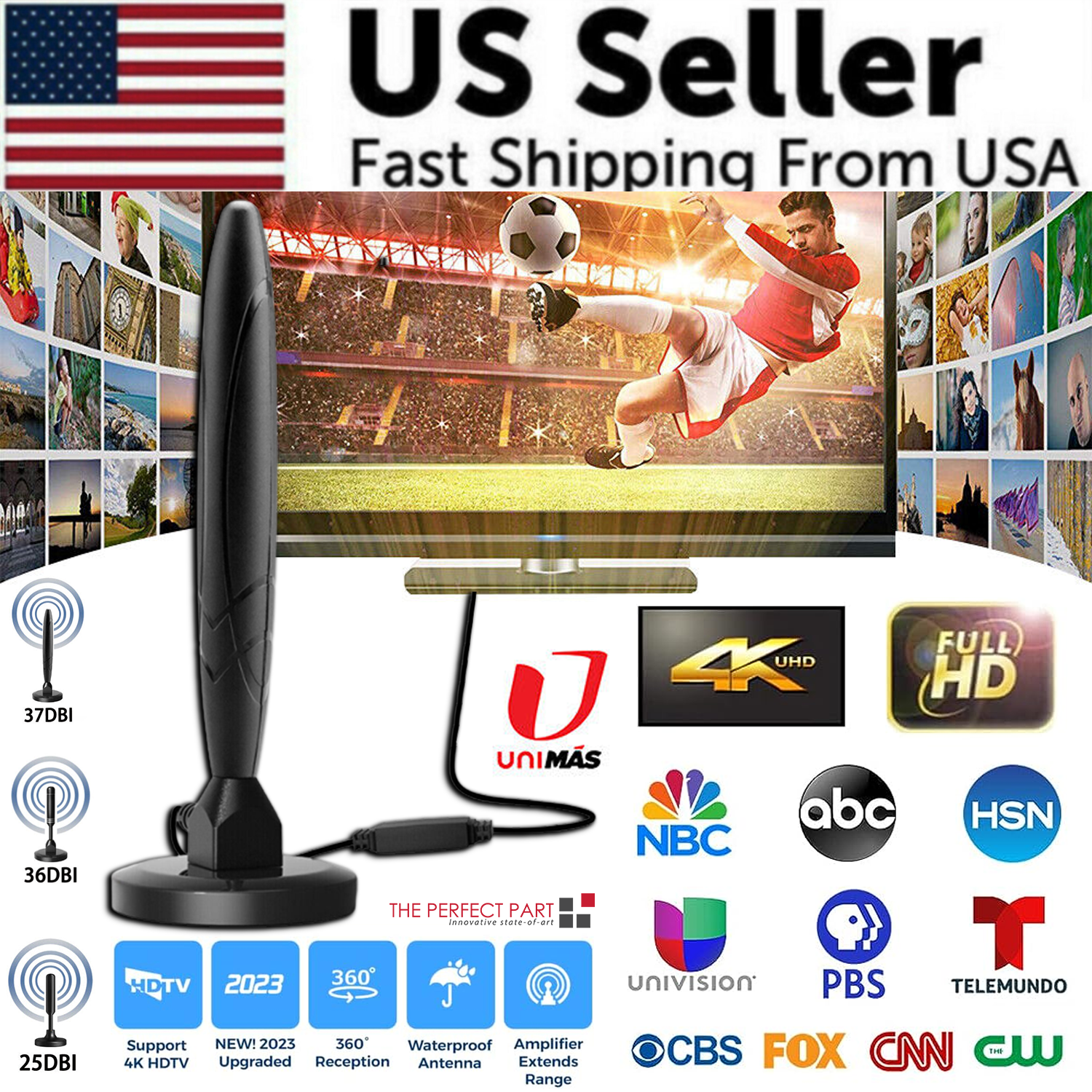 Hdtv Amplified Digital 4k 1080p Long Range Indoor