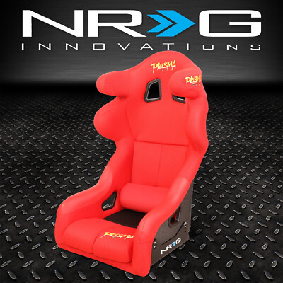 Ковшеобразное сиденье NRG Innovations Halo Prisma, одобренное FIA, из красной ткани с фиксированной спинкой, Большое