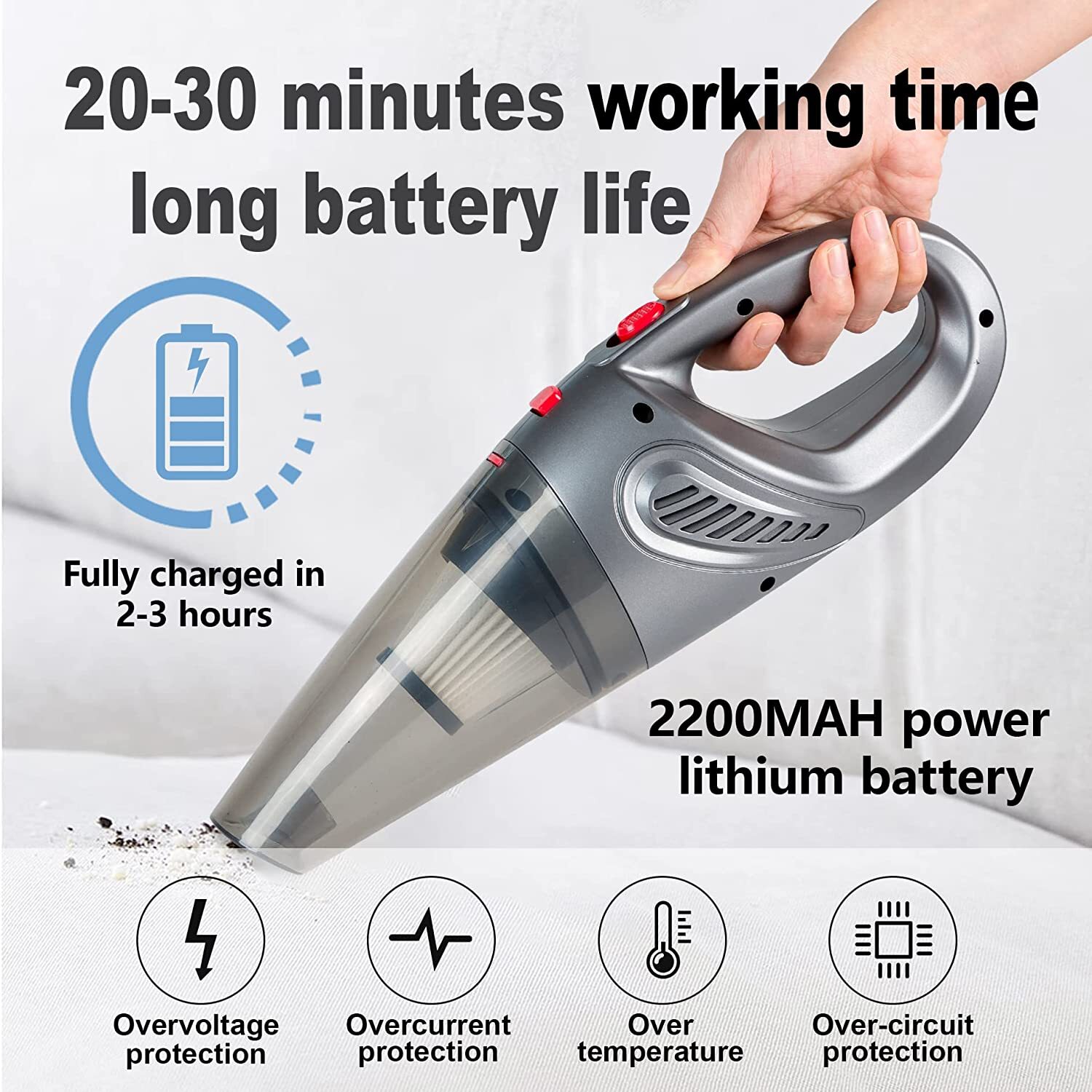 Powerful Car Vacuum Cleaner, Portable Wet&Dry Handheld strong Suction Car Vacuum