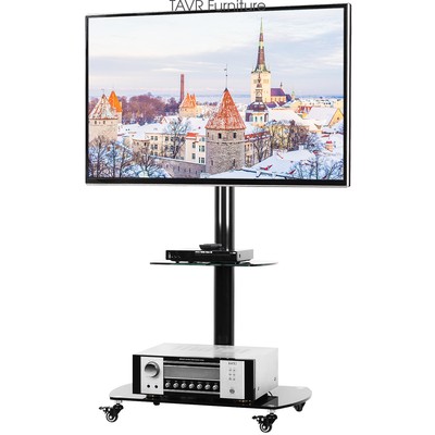 With Lockable Caster Wheels For 37-70 Inch Tvs