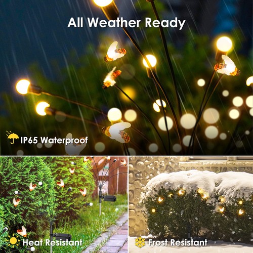 LED Solar Pathway Lights Outdoor Garden Lawn Waterproof Landscape Decor Lamp USA