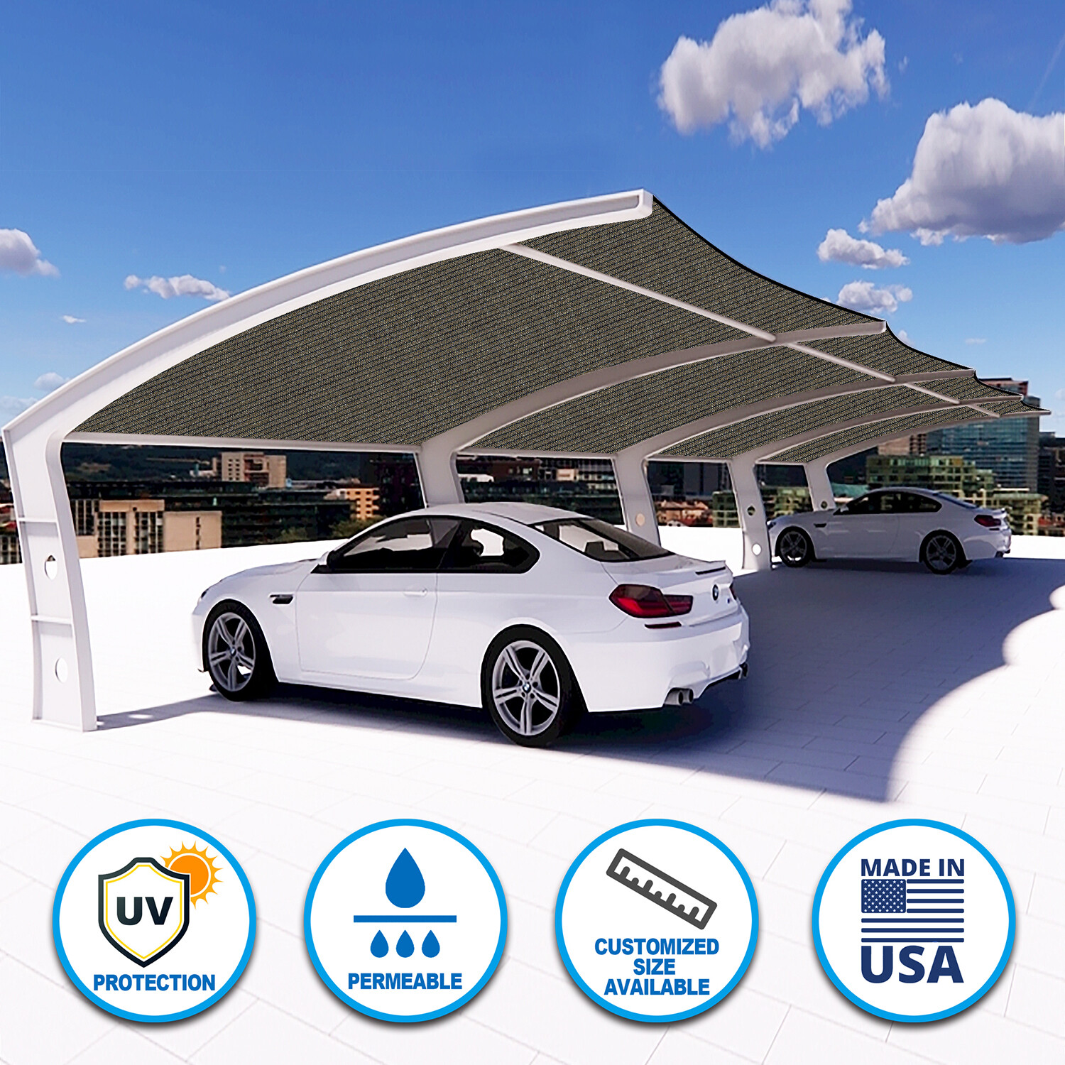 Houssity 5 FT  Brown Chain Link Fence Privacy Screen Balcony Deck Railing Kennel