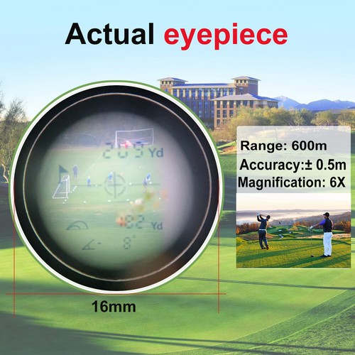 Mileseey 656 Yards Laser Rangefinder, Laser 6x23mm Range Finder Slope Flag-Lock