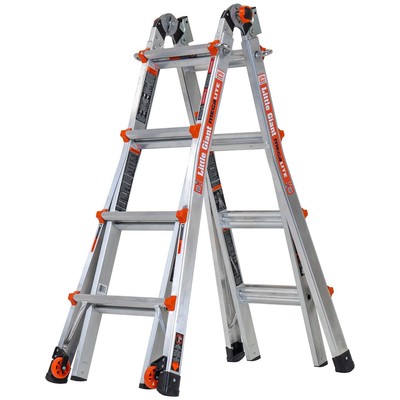 Little Giant Megalite 17 Ladder with Easy-Glide Wheels and Tip-Resistant Design