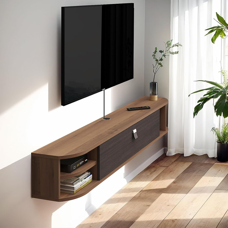Floating TV Stand,55'' Wall Mounted under TV Shelf,Modern Fl