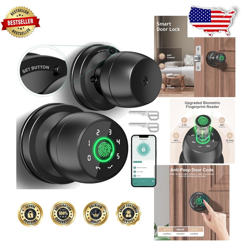 Reliable Smart Door Handle Lock with Bluetooth & Keypad for