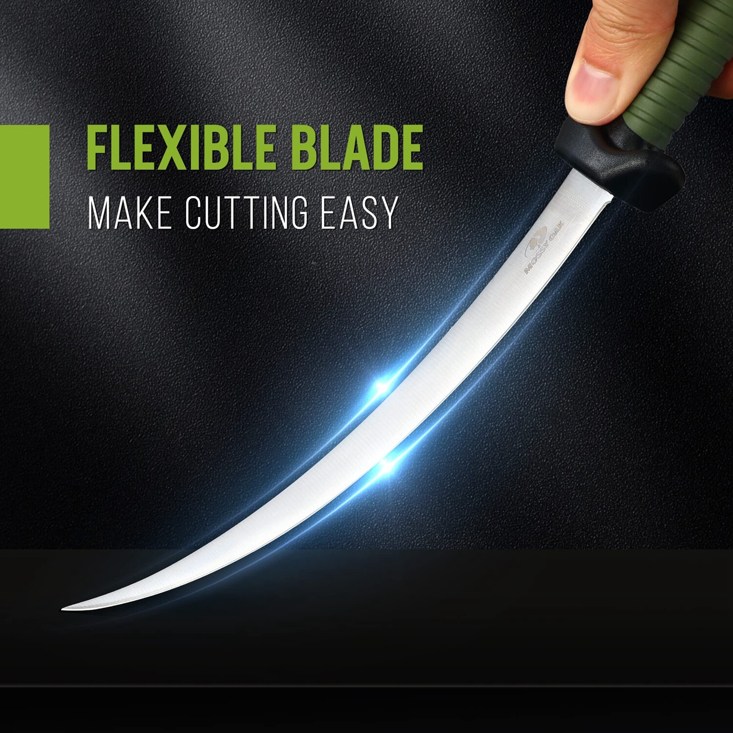 Mossy Oak 3PC Fishing Knife Sets Stainless Steel Filet Knife w/Protective Sheath