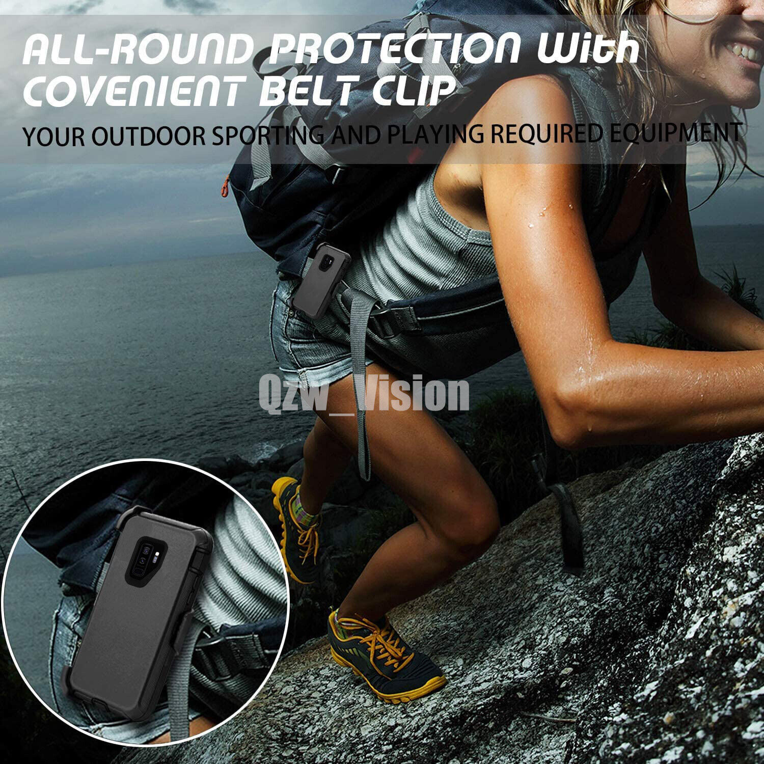 For Samsung Galaxy S9/S9+Plus Shockproof Protective Hard Case Cover w/ Belt Clip