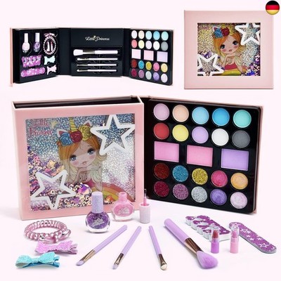 Jubilin Kinderschminke Set Mädchen, 37PCS Waschbar Kinder Schminkset Mädchen, S