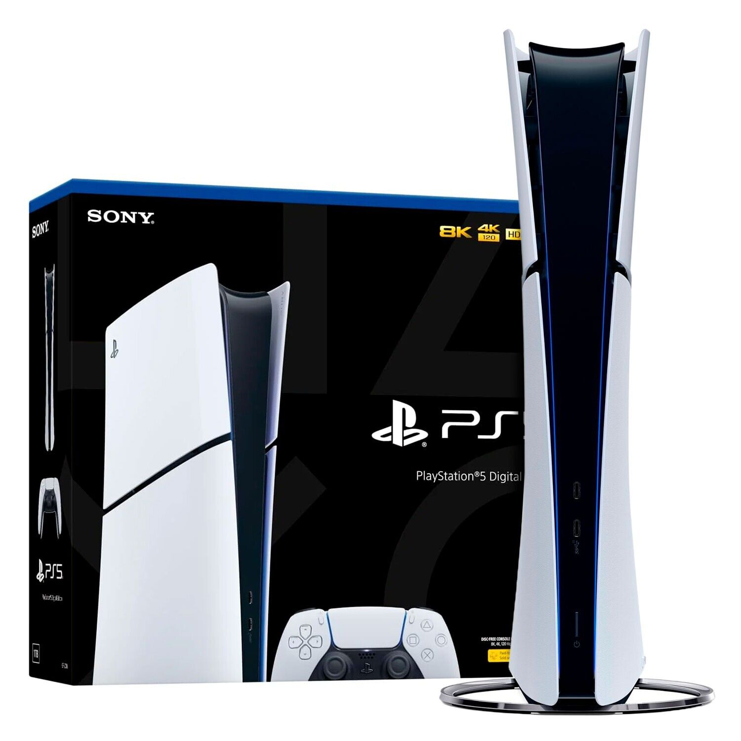 Sony PlayStation 5 Digital Slim - Gaming Console, 825GB, Wi-Fi, Black, White Sony PlayStation 5 Digital Slim - Gaming Console, 825GB, Wi-Fi, Black, White