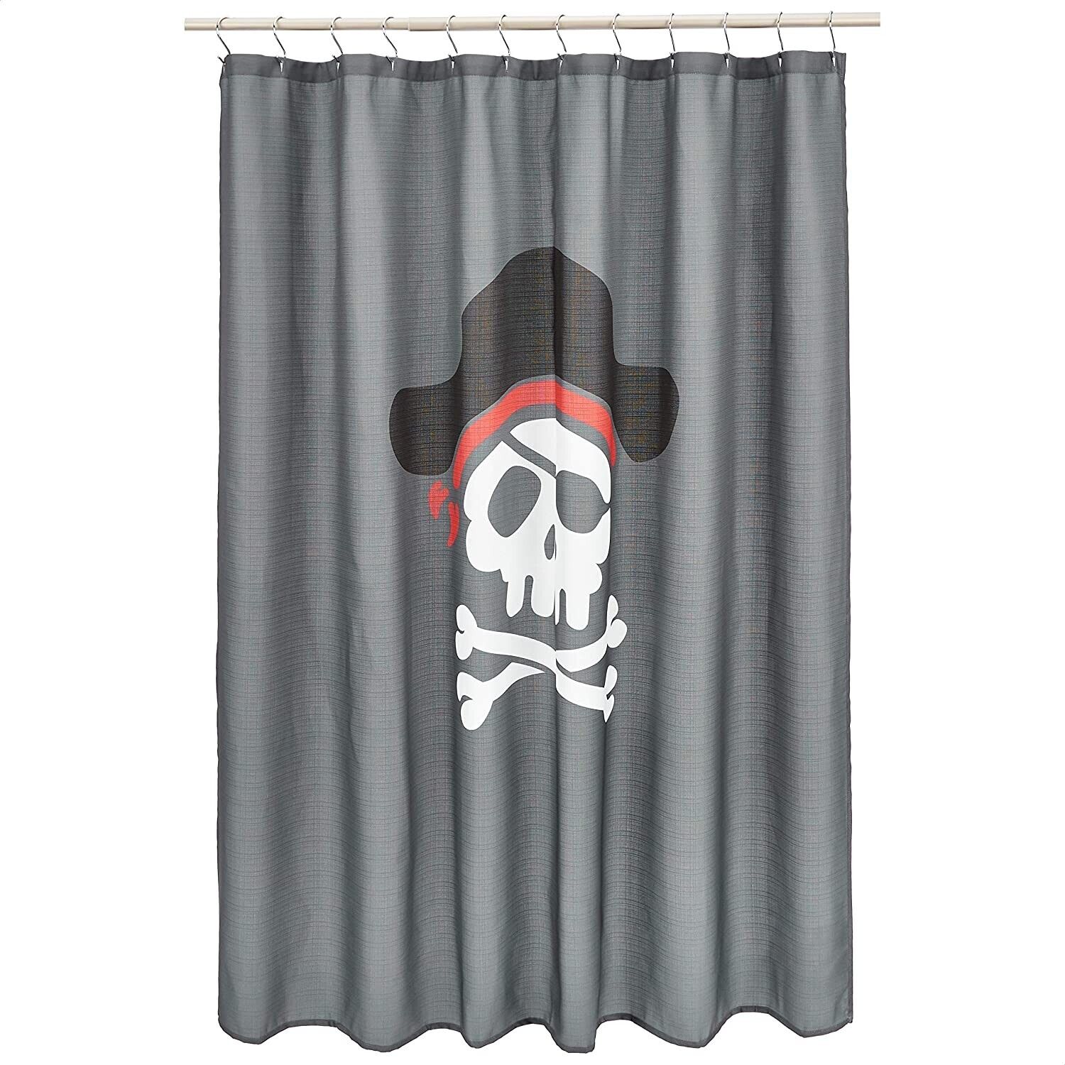 Pirate Cove Printed Pattern Kids Microfiber Bathroom Shower Curtain