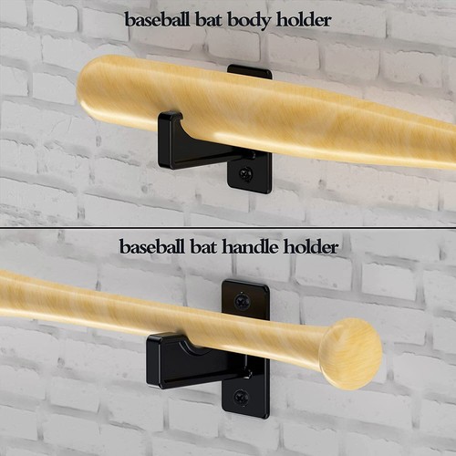 2PCS Baseball Bat Wall Mount Bat Display Rack Bat Hangers for Horizontal Display