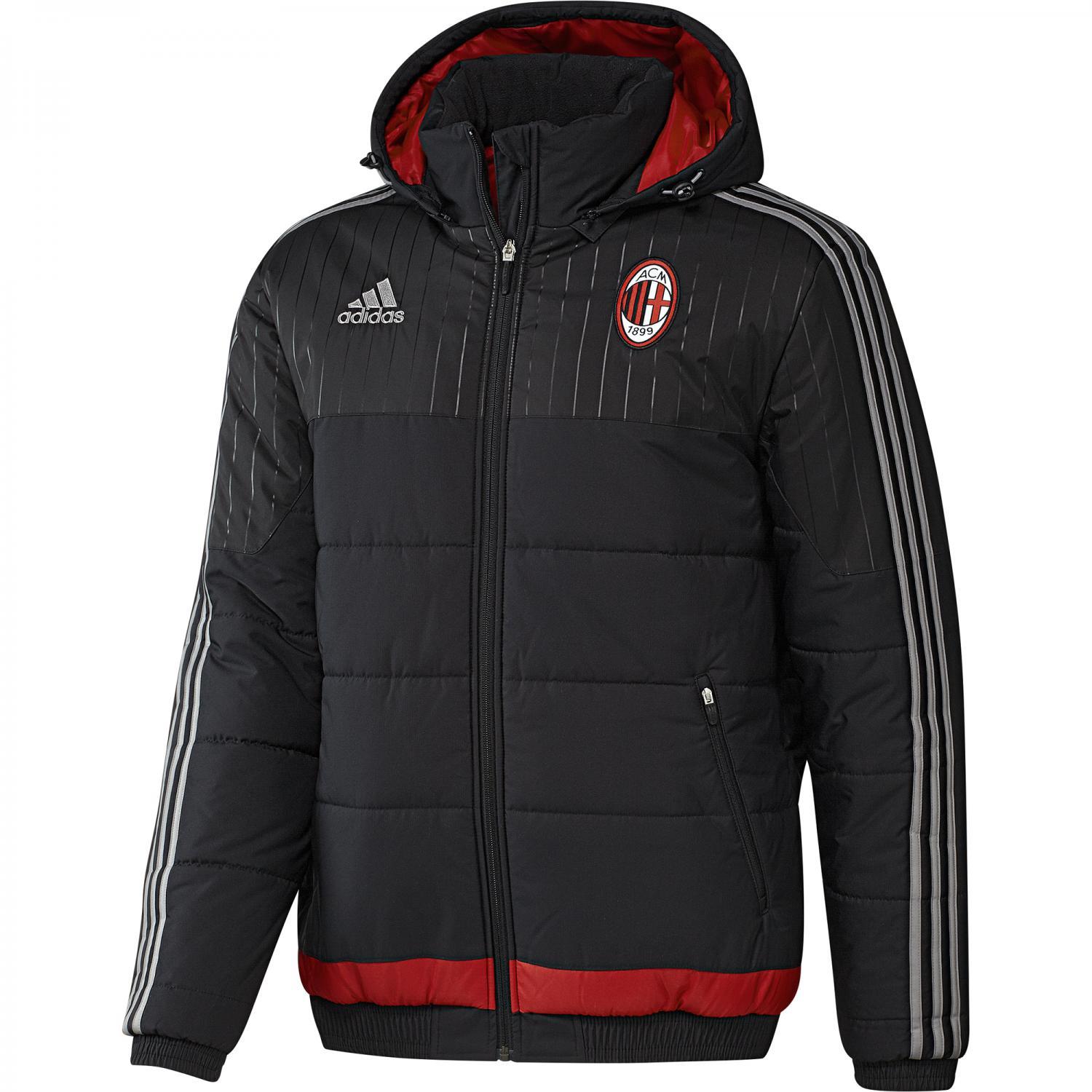 Adidas Ac Milan Padded Warm Winter Jacket Insulated Hooded Bodywarmer Football