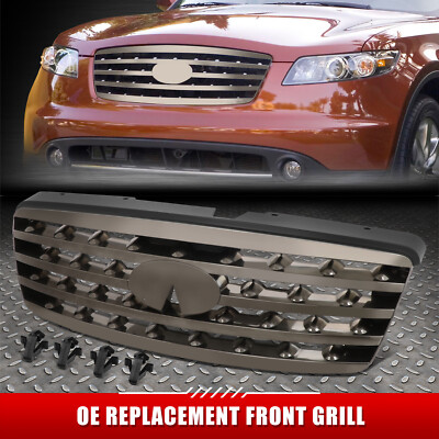 [Горизонтальная планка] Для 06-08 Infiniti FX35 FX45 Передняя решетка радиатора в стиле OE с прорезью для значка