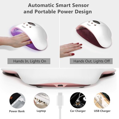 Led Nail Lamp Polish Dryer Light Portable Fingernails Toenails Manicure Pedicure